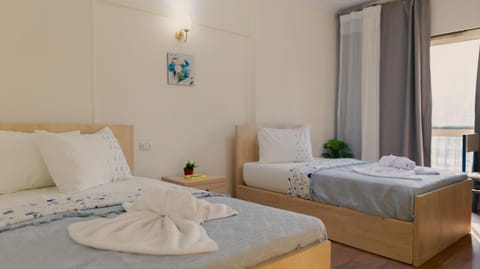 Bed, Photo of the whole room, Bedroom, towels