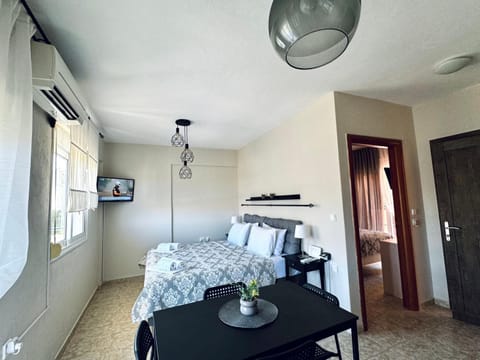 Bed, TV and multimedia, Kitchen or kitchenette, Photo of the whole room, Dining area, Bedroom