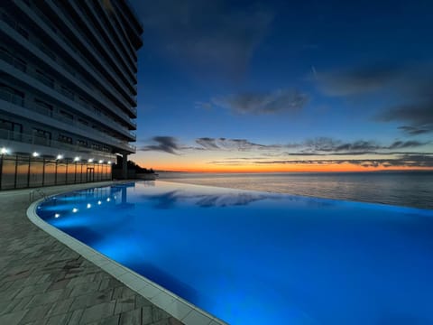 Pool view, Sea view, Swimming pool, Sunset