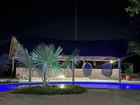 Night, Pool view, Swimming pool