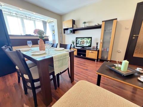 Communal lounge/ TV room, TV and multimedia, Kitchen or kitchenette, Living room, Seating area, Dining area, Evening entertainment, oven, stove