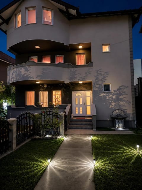 Property building, Night, Garden, Garden view