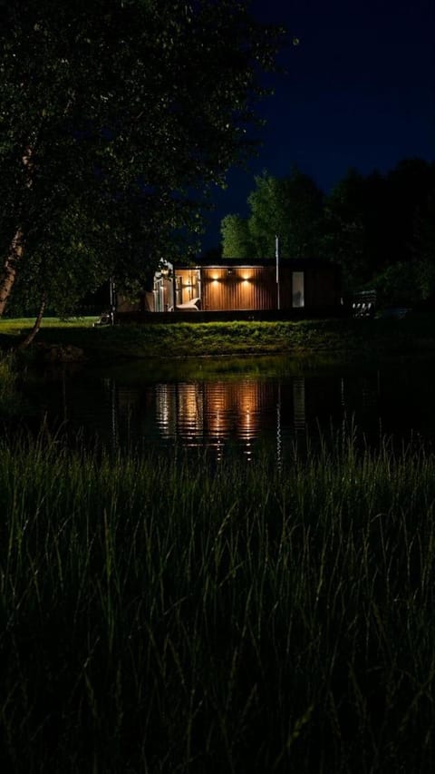 Property building, Night, Natural landscape, Lake view