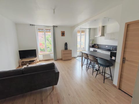 Living room, kitchen