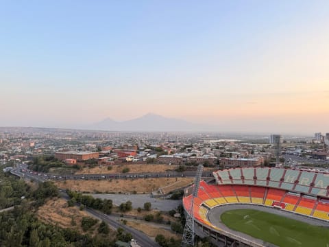 Natural landscape, Bird's eye view, City view, Mountain view, Sunset