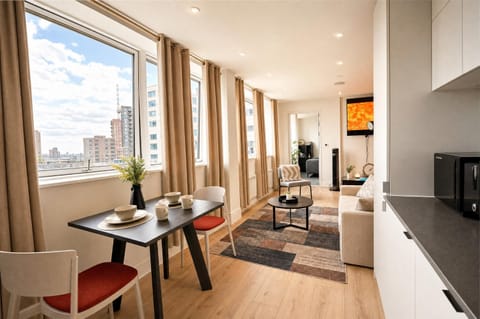 Property building, Living room, Dining area