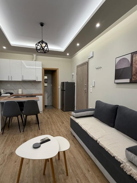 Kitchen or kitchenette, Living room, Seating area