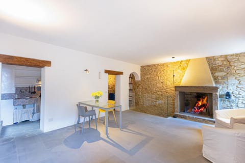 Kitchen or kitchenette, Living room, Seating area, Dining area, stove