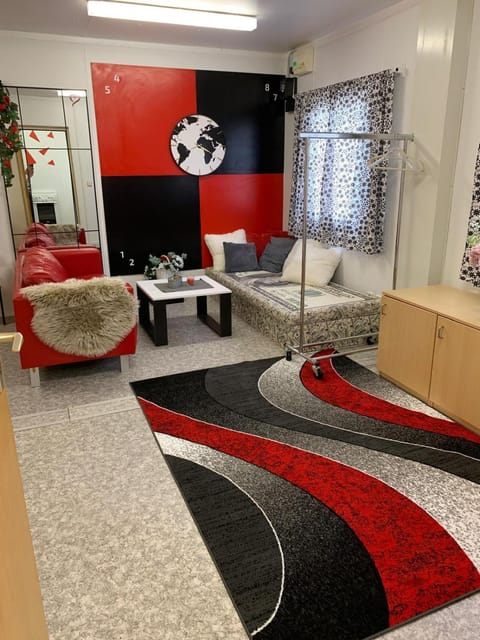 Bed, Living room, Seating area