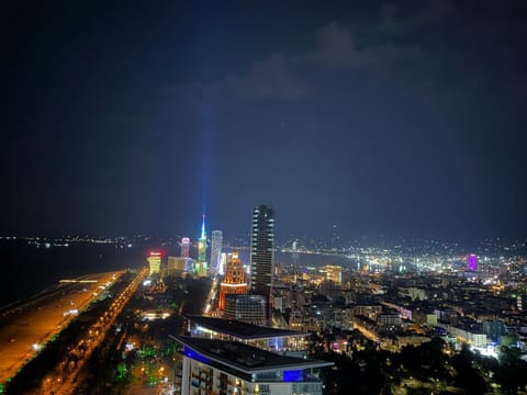 Night, City view, Sea view