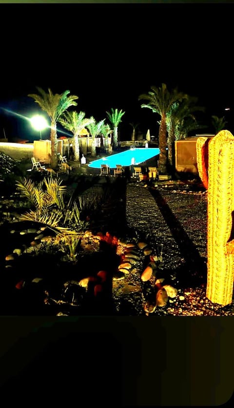 Night, Pool view, Swimming pool