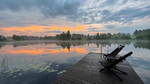 Natural landscape, Lake view, Sunset, sunbed