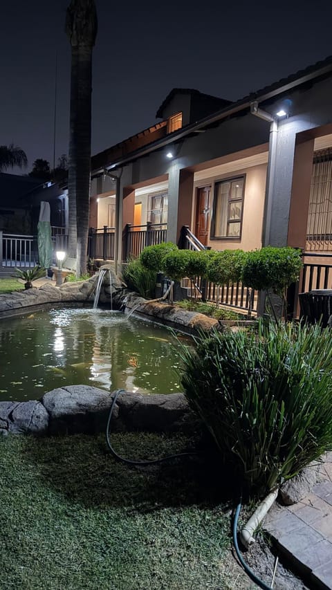 Property building, Night, Natural landscape, Garden, Garden view, Pool view
