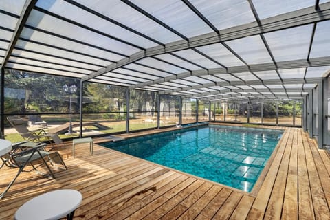 Property building, Living room, Swimming pool