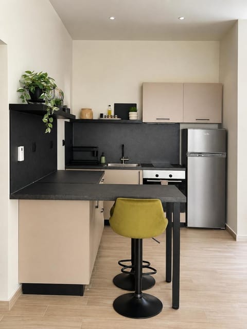Kitchen or kitchenette, oven, stove