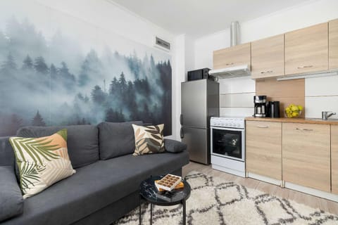 Coffee/tea facilities, Kitchen or kitchenette, Living room, Seating area