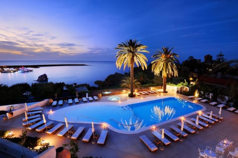 Pool view, Swimming pool, Sunset