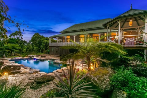 Property building, Night, Garden, Pool view, Swimming pool