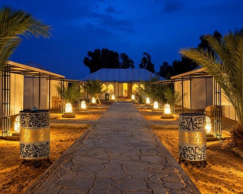 Property building, Night, Garden, Garden view