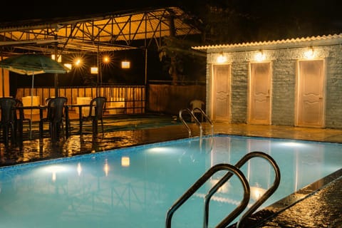 Night, Pool view, Swimming pool