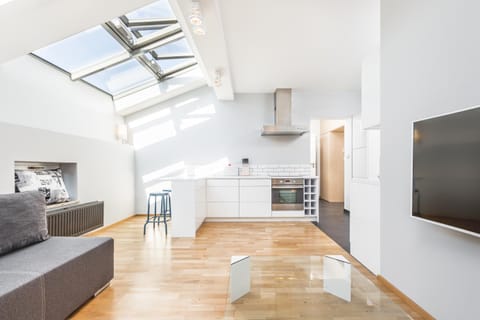 Kitchen or kitchenette, Living room, Dining area