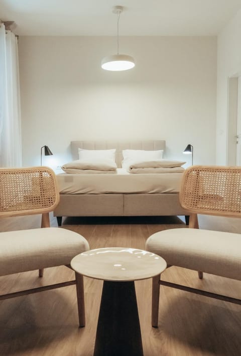 Bed, Living room, Photo of the whole room, Seating area, Bedroom