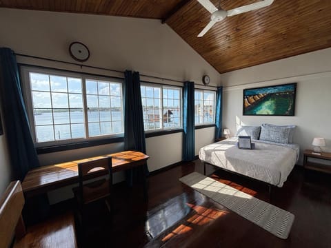Bed, Decorative detail, Beach, Bedroom, Sea view, Sunset