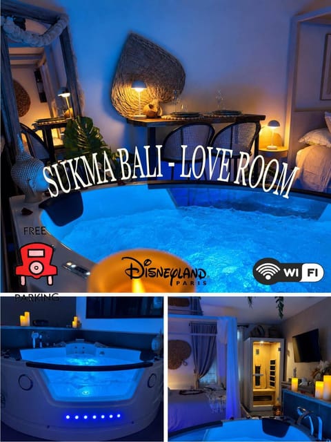 Bed, Night, Hot Tub, Sauna, Photo of the whole room