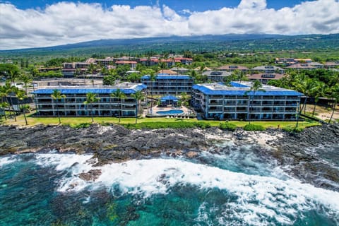 Property building, Day, Natural landscape, Bird's eye view, Garden, Pool view, Swimming pool