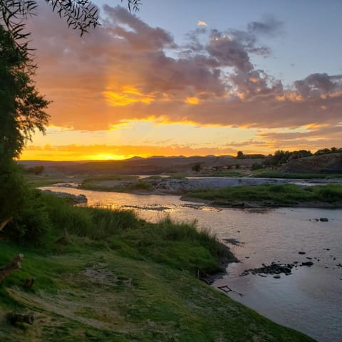 Natural landscape, River view, Sunset