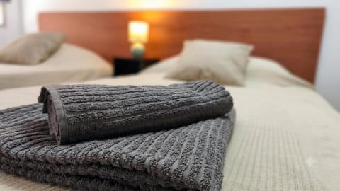 Bed, Photo of the whole room, Bedroom, towels