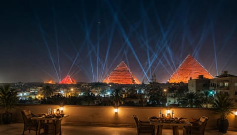 Night, City view, Landmark view, Mountain view
