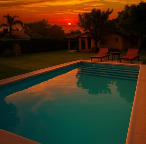 Natural landscape, Pool view, Sunrise