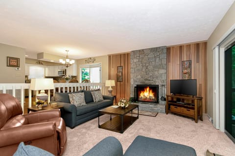 Living room, fireplace