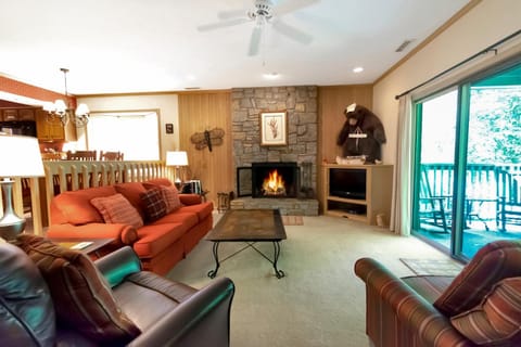 Living room, fireplace
