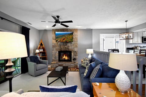 Living room, fireplace