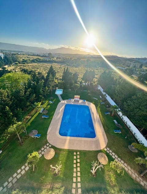 Natural landscape, Bird's eye view, Pool view, Sunset