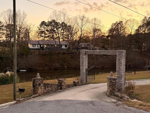 Property building, Natural landscape, Fishing, Lake view, Sunset