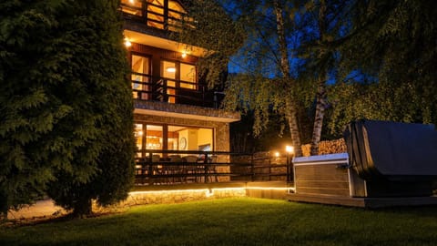 Property building, Night, Natural landscape, Garden, Evening entertainment