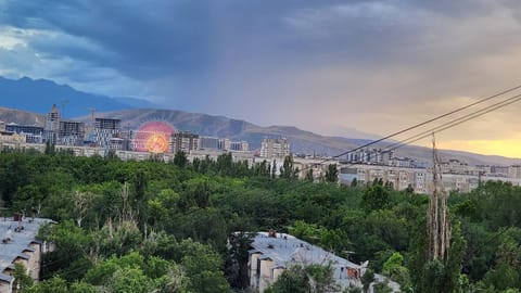 Nearby landmark, Natural landscape, Mountain view, Sunset