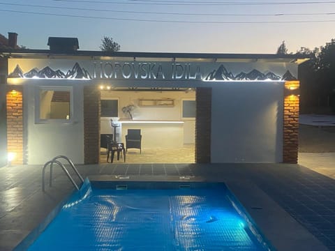 Night, Pool view, Swimming pool, Swimming pool