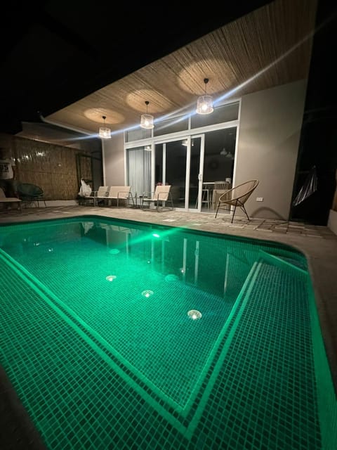 Night, Pool view, Swimming pool