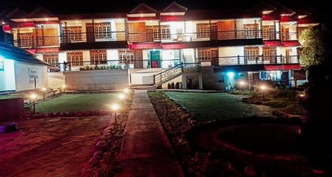 Property building, Night, Garden, Garden view