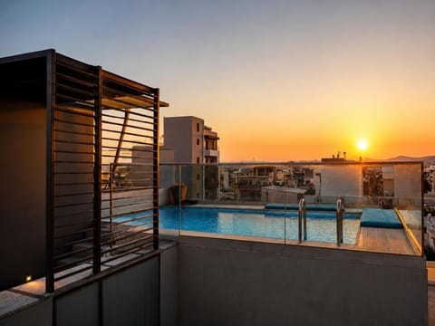 Summer, Swimming pool, Location, Sunset, sunbed