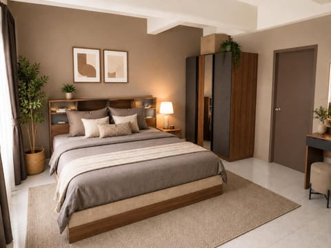 Bed, Photo of the whole room, Bedroom, wardrobe