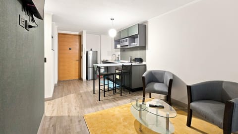 Kitchen or kitchenette, Living room, Dining area