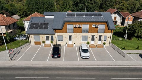 Property building, Day, Bird's eye view, Street view, Location, Parking