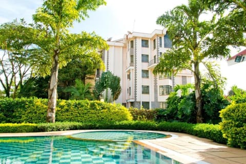 Property building, Day, Garden, Garden view, Pool view, Swimming pool