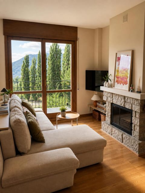 Natural landscape, TV and multimedia, Living room, Mountain view