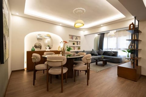 Library, Living room, Seating area, Dining area